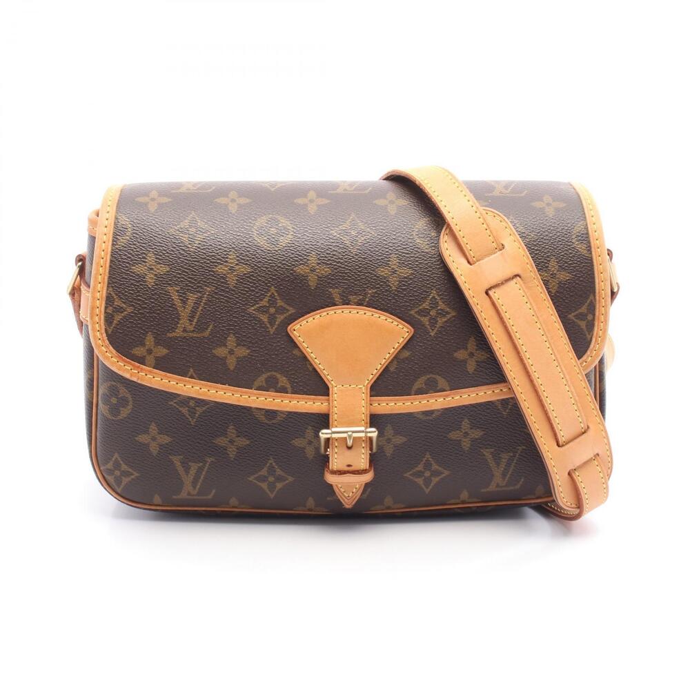 Louis Vuitton Sologne Monogram Shoulder Bag Canvas Leather Brown